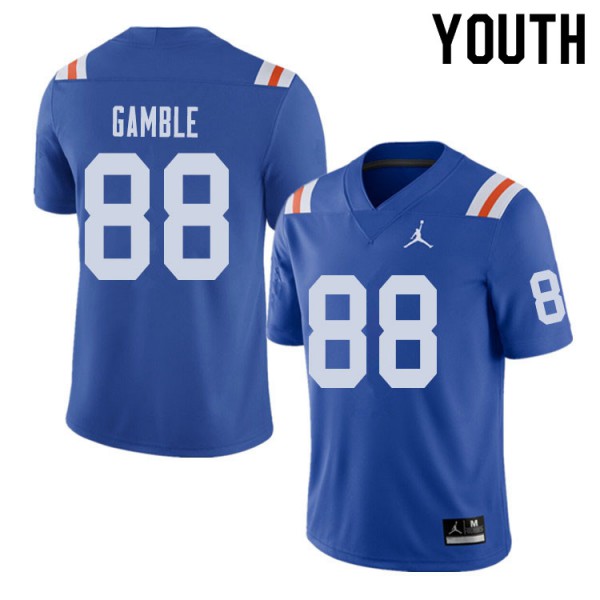 Jordan Brand Youth #88 Kemore Gamble Florida Gators Throwback Alternate College Football Jerseys